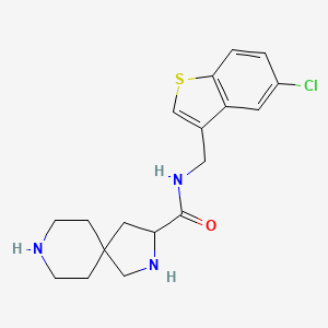 molecular formula C18H22ClN3OS B5341235 N-[(5-chloro-1-benzothien-3-yl)methyl]-2,8-diazaspiro[4.5]decane-3-carboxamide dihydrochloride 