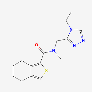 molecular formula C15H20N4OS B5341291 N-[(4-ethyl-4H-1,2,4-triazol-3-yl)methyl]-N-methyl-4,5,6,7-tetrahydro-2-benzothiophene-1-carboxamide 