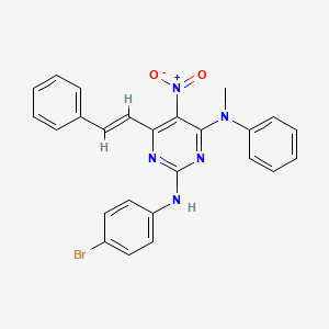 molecular formula C25H20BrN5O2 B5341293 N~2~-(4-bromophenyl)-N~4~-methyl-5-nitro-N~4~-phenyl-6-(2-phenylvinyl)-2,4-pyrimidinediamine 