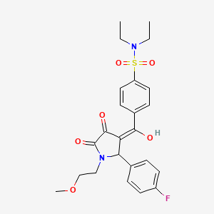 molecular formula C24H27FN2O6S B5341347 N,N-diethyl-4-{[2-(4-fluorophenyl)-4-hydroxy-1-(2-methoxyethyl)-5-oxo-2,5-dihydro-1H-pyrrol-3-yl]carbonyl}benzenesulfonamide 