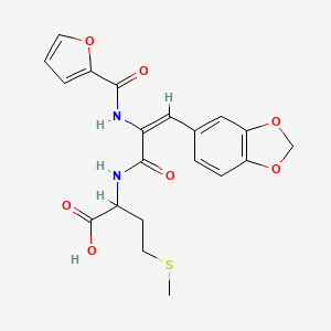 molecular formula C20H20N2O7S B5341461 N-[3-(1,3-benzodioxol-5-yl)-2-(2-furoylamino)acryloyl]methionine 