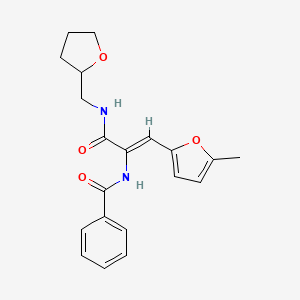 molecular formula C20H22N2O4 B5341538 N-(2-(5-methyl-2-furyl)-1-{[(tetrahydro-2-furanylmethyl)amino]carbonyl}vinyl)benzamide 