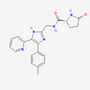 molecular formula C21H21N5O2 B5341614 N-{[4-(4-methylphenyl)-5-pyridin-2-yl-1H-imidazol-2-yl]methyl}-5-oxo-D-prolinamide 