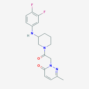 molecular formula C18H20F2N4O2 B5341627 2-[2-[3-(3,4-Difluoroanilino)piperidin-1-yl]-2-oxoethyl]-6-methylpyridazin-3-one 
