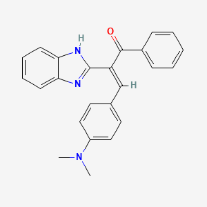 molecular formula C24H21N3O B5341661 (E)-2-(1H-benzimidazol-2-yl)-3-[4-(dimethylamino)phenyl]-1-phenylprop-2-en-1-one 