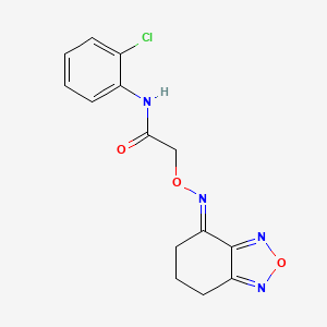 molecular formula C14H13ClN4O3 B5341716 N-(2-chlorophenyl)-2-{[(4E)-6,7-dihydro-2,1,3-benzoxadiazol-4(5H)-ylideneamino]oxy}acetamide 