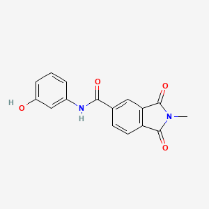 molecular formula C16H12N2O4 B5341720 N-(3-hydroxyphenyl)-2-methyl-1,3-dioxo-5-isoindolinecarboxamide 