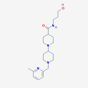 molecular formula C21H34N4O2 B5341965 N-(3-hydroxypropyl)-1'-[(6-methylpyridin-2-yl)methyl]-1,4'-bipiperidine-4-carboxamide 