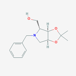 molecular formula C15H21NO3 B053420 ((3aR,4R,6aS)-5-Benzyl-2,2-dimethyltetrahydro-3aH-[1,3]dioxolo[4,5-c]pyrrol-4-yl)methanol CAS No. 117858-82-9