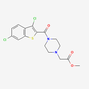 molecular formula C16H16Cl2N2O3S B5342071 METHYL 2-{4-[(3,6-DICHLORO-1-BENZOTHIOPHEN-2-YL)CARBONYL]PIPERAZINO}ACETATE 