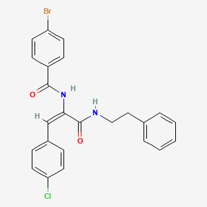 molecular formula C24H20BrClN2O2 B5342095 4-bromo-N-[(E)-1-(4-chlorophenyl)-3-oxo-3-(2-phenylethylamino)prop-1-en-2-yl]benzamide 