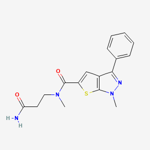 molecular formula C17H18N4O2S B5342179 N-(3-amino-3-oxopropyl)-N,1-dimethyl-3-phenyl-1H-thieno[2,3-c]pyrazole-5-carboxamide 
