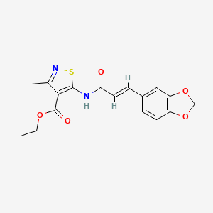 molecular formula C17H16N2O5S B5342197 ethyl 5-{[3-(1,3-benzodioxol-5-yl)acryloyl]amino}-3-methyl-4-isothiazolecarboxylate 