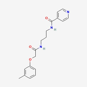 molecular formula C18H21N3O3 B5342226 N-(3-{[2-(3-methylphenoxy)acetyl]amino}propyl)isonicotinamide 