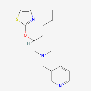 molecular formula C16H21N3OS B5342306 N-methyl-1-pyridin-3-yl-N-{[(2R,5S)-5-(1,3-thiazol-2-ylmethyl)tetrahydrofuran-2-yl]methyl}methanamine 