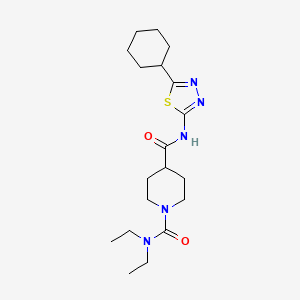 molecular formula C19H31N5O2S B5342363 N~4~-(5-cyclohexyl-1,3,4-thiadiazol-2-yl)-N~1~,N~1~-diethylpiperidine-1,4-dicarboxamide 