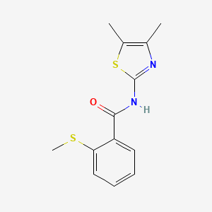 molecular formula C13H14N2OS2 B5342374 N-(4,5-dimethyl-1,3-thiazol-2-yl)-2-(methylthio)benzamide 