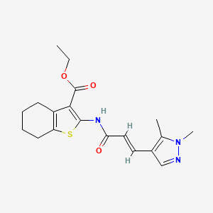 molecular formula C19H23N3O3S B5342429 ETHYL 2-{[(E)-3-(1,5-DIMETHYL-1H-PYRAZOL-4-YL)-2-PROPENOYL]AMINO}-4,5,6,7-TETRAHYDRO-1-BENZOTHIOPHENE-3-CARBOXYLATE 