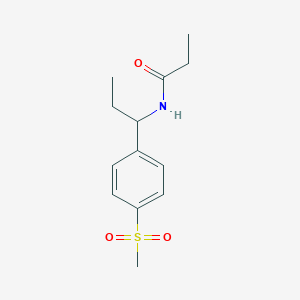 molecular formula C13H19NO3S B5342458 N-{1-[4-(methylsulfonyl)phenyl]propyl}propanamide 