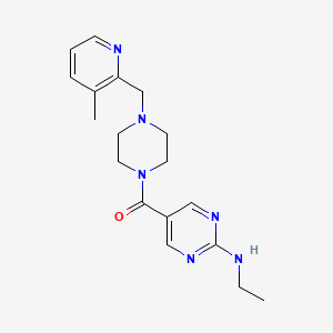 molecular formula C18H24N6O B5342459 N-ethyl-5-({4-[(3-methylpyridin-2-yl)methyl]piperazin-1-yl}carbonyl)pyrimidin-2-amine 