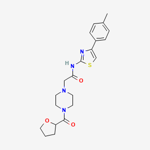 molecular formula C21H26N4O3S B5342561 N-[4-(4-methylphenyl)-1,3-thiazol-2-yl]-2-[4-(oxolane-2-carbonyl)piperazin-1-yl]acetamide 