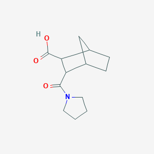 molecular formula C13H19NO3 B5342577 3-(1-pyrrolidinylcarbonyl)bicyclo[2.2.1]heptane-2-carboxylic acid 