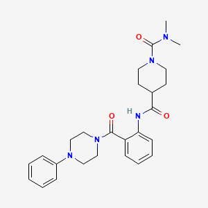 molecular formula C26H33N5O3 B5342596 N~1~,N~1~-dimethyl-N~4~-{2-[(4-phenylpiperazin-1-yl)carbonyl]phenyl}piperidine-1,4-dicarboxamide 