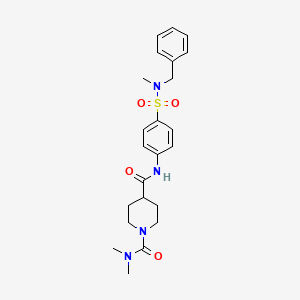molecular formula C23H30N4O4S B5342694 N-(4-{[BENZYL(METHYL)AMINO]SULFONYL}PHENYL)-N,N-DIMETHYLTETRAHYDRO-1,4(2H)-PYRIDINEDICARBOXAMIDE 