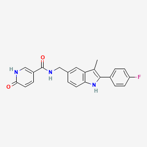 molecular formula C22H18FN3O2 B5342712 N-{[2-(4-fluorophenyl)-3-methyl-1H-indol-5-yl]methyl}-6-oxo-1,6-dihydropyridine-3-carboxamide 