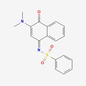 molecular formula C18H16N2O3S B5342757 (Z)-N-(3-(Dimethylamino)-4-oxonaphthalen-1(4H)-ylidene)benzenesulfonamide 