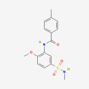 molecular formula C16H18N2O4S B5344245 N-[2-methoxy-5-(methylsulfamoyl)phenyl]-4-methylbenzamide 