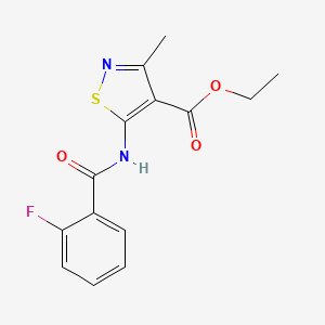 molecular formula C14H13FN2O3S B5344252 ethyl 5-[(2-fluorobenzoyl)amino]-3-methyl-4-isothiazolecarboxylate 