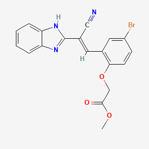 molecular formula C19H14BrN3O3 B5344258 methyl {2-[(E)-2-(1H-benzimidazol-2-yl)-2-cyanoethenyl]-4-bromophenoxy}acetate 