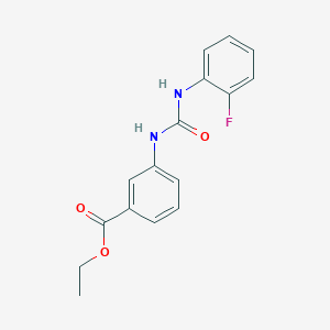 molecular formula C16H15FN2O3 B5344299 ETHYL 3-{[(2-FLUOROANILINO)CARBONYL]AMINO}BENZOATE 