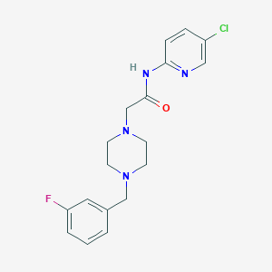 molecular formula C18H20ClFN4O B5344325 N-(5-chloro-2-pyridinyl)-2-[4-(3-fluorobenzyl)-1-piperazinyl]acetamide 