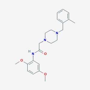 molecular formula C22H29N3O3 B5344384 N-(2,5-dimethoxyphenyl)-2-[4-(2-methylbenzyl)-1-piperazinyl]acetamide 