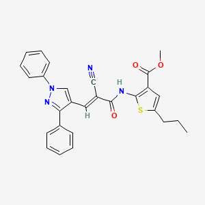 molecular formula C28H24N4O3S B5344410 methyl 2-{[2-cyano-3-(1,3-diphenyl-1H-pyrazol-4-yl)acryloyl]amino}-5-propyl-3-thiophenecarboxylate 