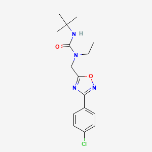 molecular formula C16H21ClN4O2 B5344436 N'-(tert-butyl)-N-{[3-(4-chlorophenyl)-1,2,4-oxadiazol-5-yl]methyl}-N-ethylurea 