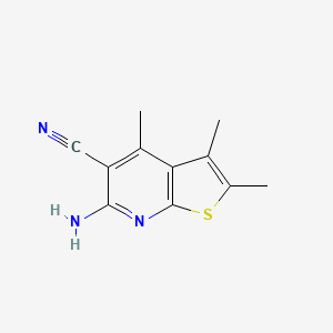 molecular formula C11H11N3S B5344477 6-amino-2,3,4-trimethylthieno[2,3-b]pyridine-5-carbonitrile 