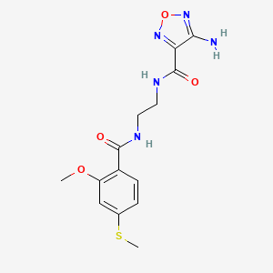 molecular formula C14H17N5O4S B5344485 N-{2-[(4-AMINO-1,2,5-OXADIAZOL-3-YL)FORMAMIDO]ETHYL}-2-METHOXY-4-(METHYLSULFANYL)BENZAMIDE 