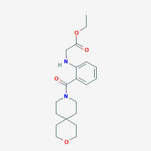 molecular formula C20H28N2O4 B5344545 ethyl {[2-(3-oxa-9-azaspiro[5.5]undec-9-ylcarbonyl)phenyl]amino}acetate 
