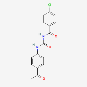 molecular formula C16H13ClN2O3 B5344578 N-[(4-acetylphenyl)carbamoyl]-4-chlorobenzamide 