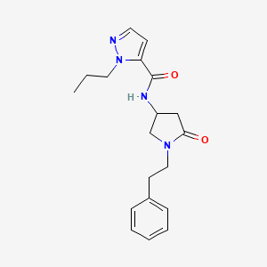molecular formula C19H24N4O2 B5344587 N-[5-oxo-1-(2-phenylethyl)pyrrolidin-3-yl]-1-propyl-1H-pyrazole-5-carboxamide 