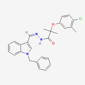 molecular formula C27H26ClN3O2 B5344601 N'-[(1-benzyl-1H-indol-3-yl)methylene]-2-(4-chloro-3-methylphenoxy)-2-methylpropanohydrazide 
