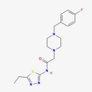 molecular formula C17H22FN5OS B5344641 N-(5-ETHYL-1,3,4-THIADIAZOL-2-YL)-2-{4-[(4-FLUOROPHENYL)METHYL]PIPERAZIN-1-YL}ACETAMIDE 