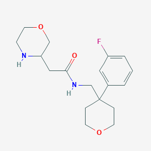 molecular formula C18H25FN2O3 B5344647 N-{[4-(3-fluorophenyl)tetrahydro-2H-pyran-4-yl]methyl}-2-(3-morpholinyl)acetamide hydrochloride 