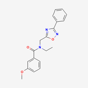 molecular formula C19H19N3O3 B5344675 N-ethyl-3-methoxy-N-[(3-phenyl-1,2,4-oxadiazol-5-yl)methyl]benzamide 