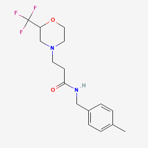 molecular formula C16H21F3N2O2 B5344724 N-(4-methylbenzyl)-3-[2-(trifluoromethyl)morpholin-4-yl]propanamide 