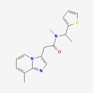 molecular formula C17H19N3OS B5344727 N-methyl-2-(8-methylimidazo[1,2-a]pyridin-3-yl)-N-[1-(2-thienyl)ethyl]acetamide 