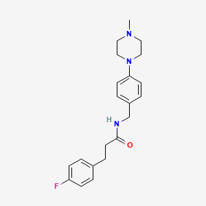 molecular formula C21H26FN3O B5344853 3-(4-fluorophenyl)-N-[4-(4-methyl-1-piperazinyl)benzyl]propanamide 